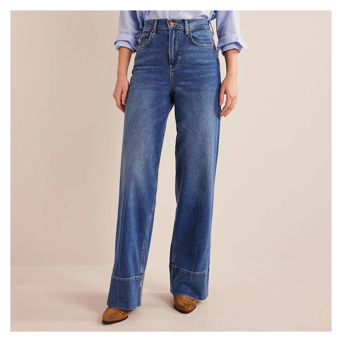 Blue Full Length Stretch Straight Jeans main product photo
