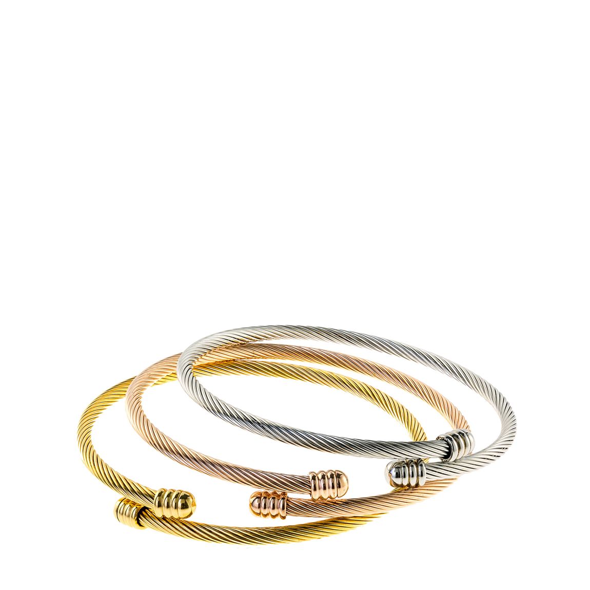 18K Tri Color Bangle Set main product photo