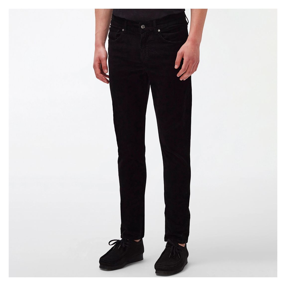 Black Slimmy Tapered Corduroy Jeans main product photo