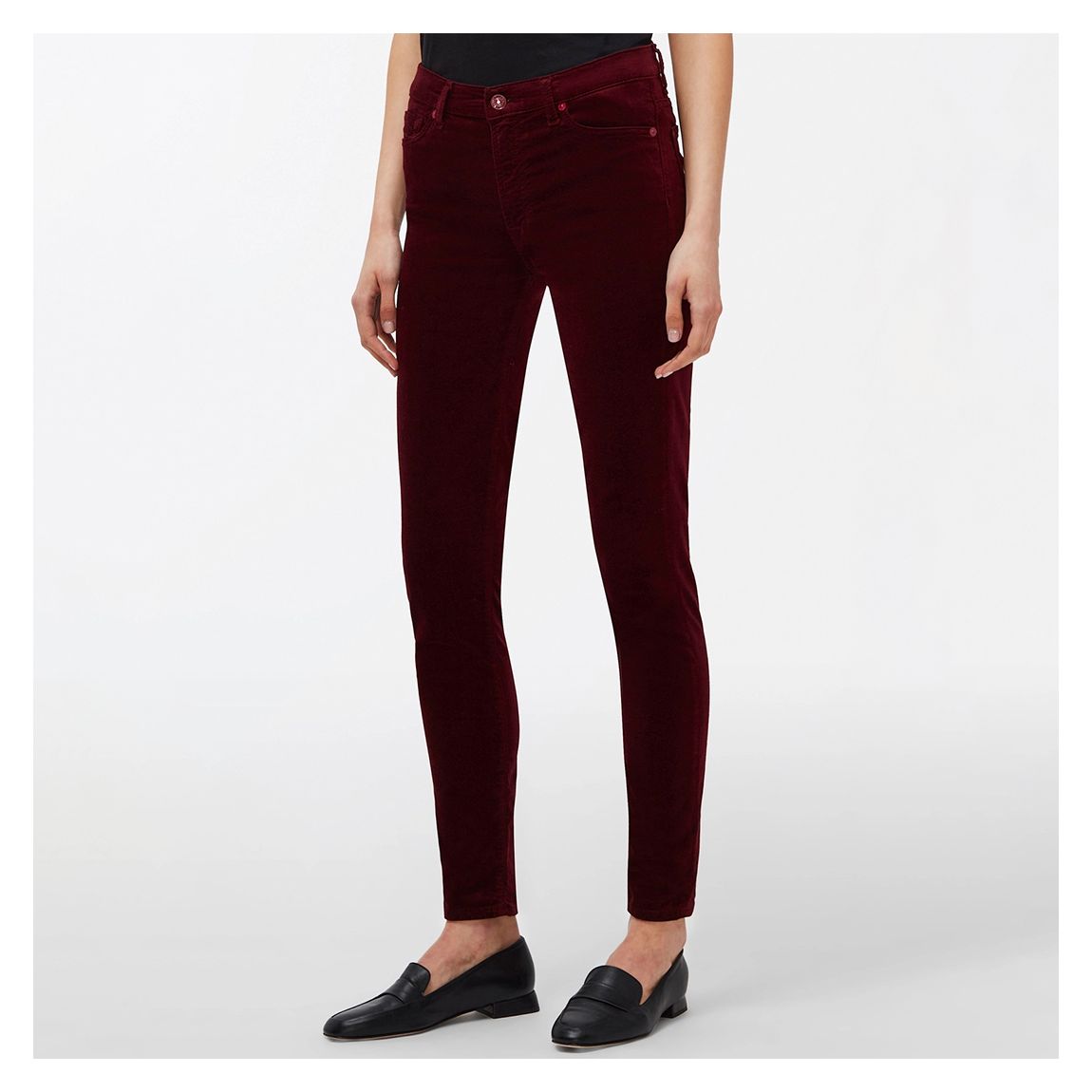 Berry Velvet Skinny Stretch Jeans main product photo
