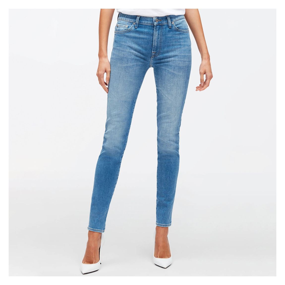 Blue High Waisted Skinny Stretch Jeans main product photo