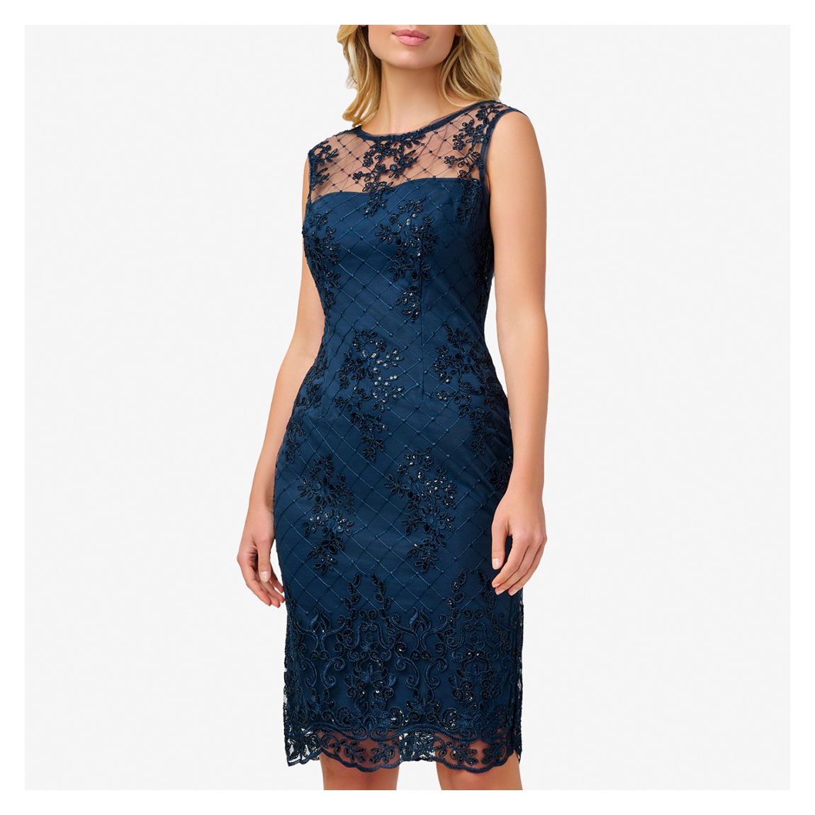 Navy Embroidery Midi Dress main product photo