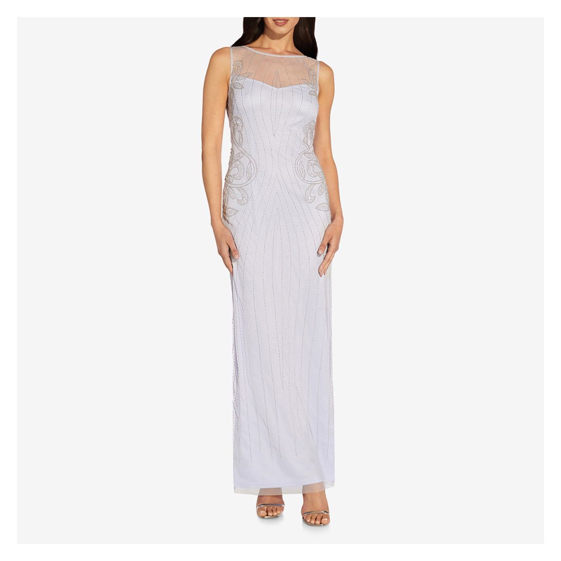 Grey Beaded Long Dress main product photo
