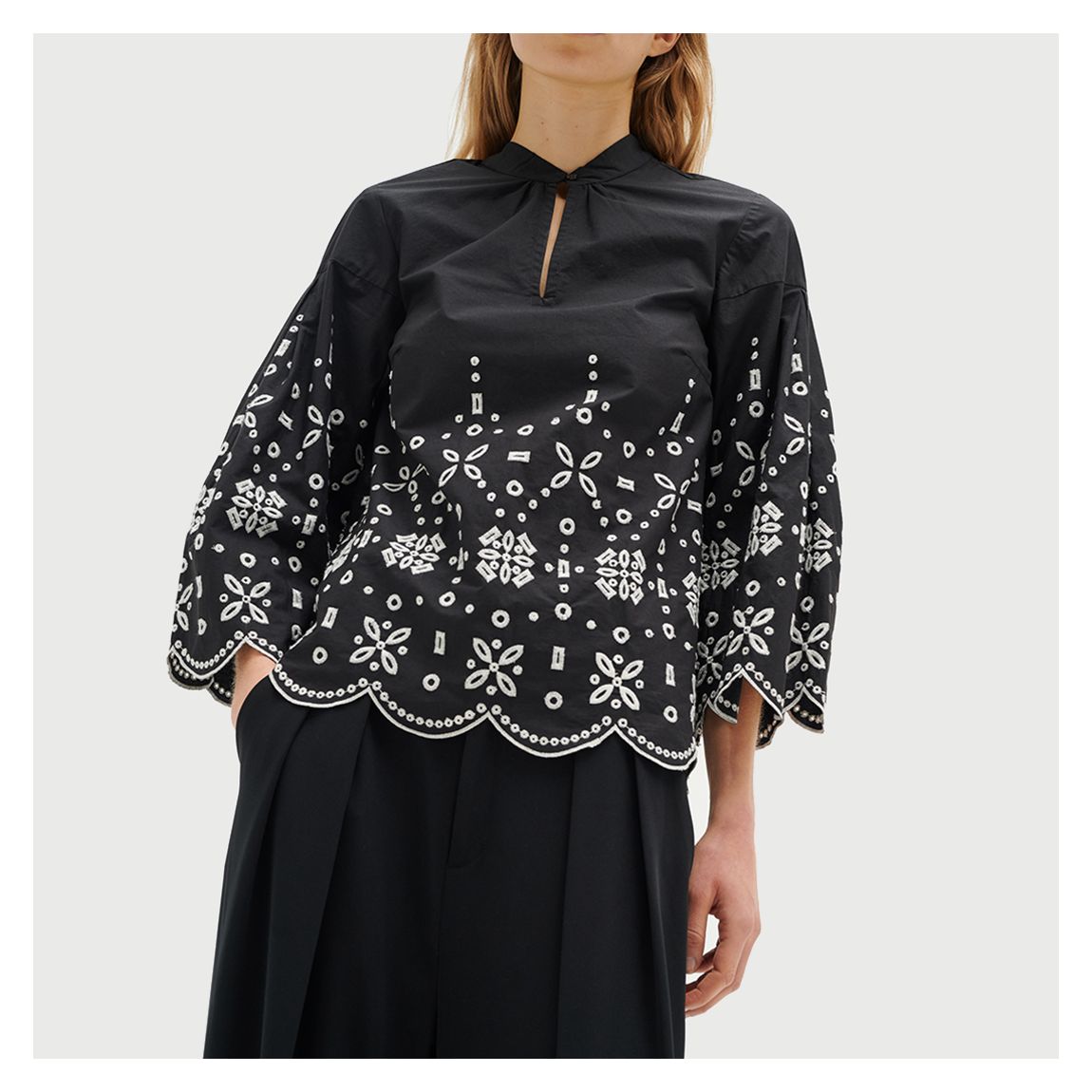 Black Dorika Cotton Blouse main product photo