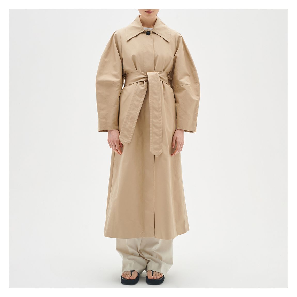 Beige Nawal Cotton Trench Coat main product photo