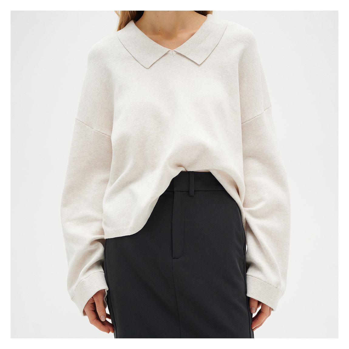Cream Ayden Cotton Polo Jumper main product photo