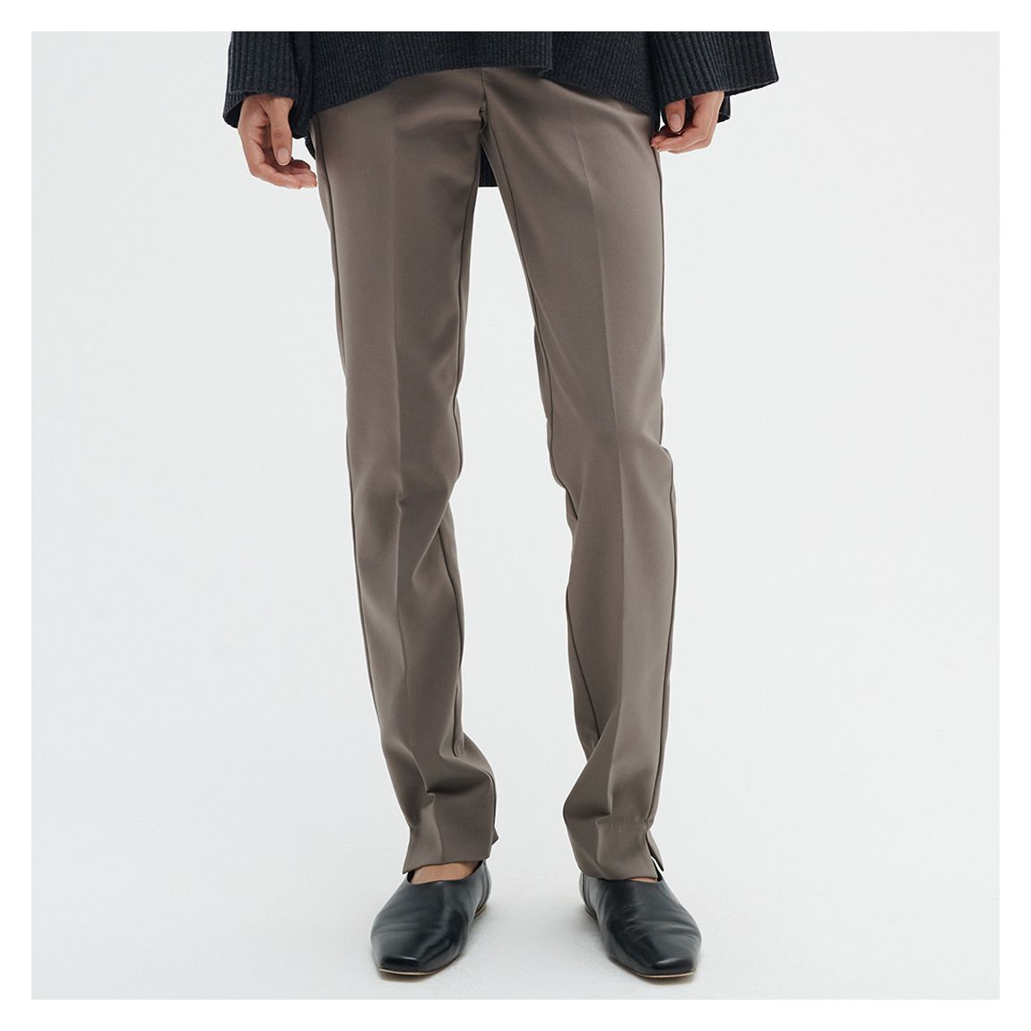 Taupe Zella Cotton Blend Trousers main product photo