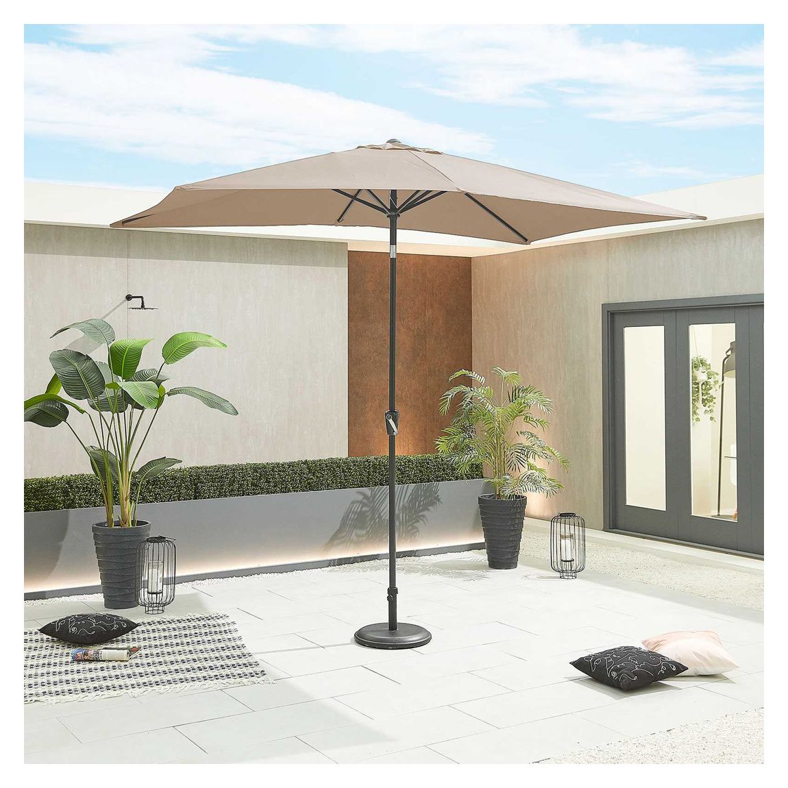 Antigua Grey Frame Aluminium Parasol 3m x 2m Rectangular, Taupe main product photo