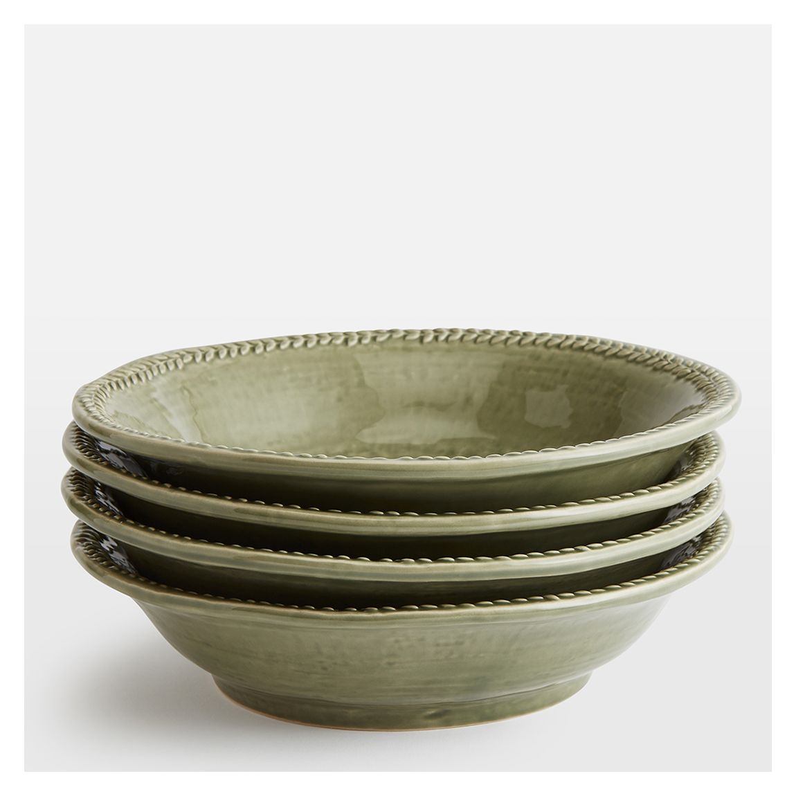 Set of 4 Green Hillcrest Pasta Bowls main product photo