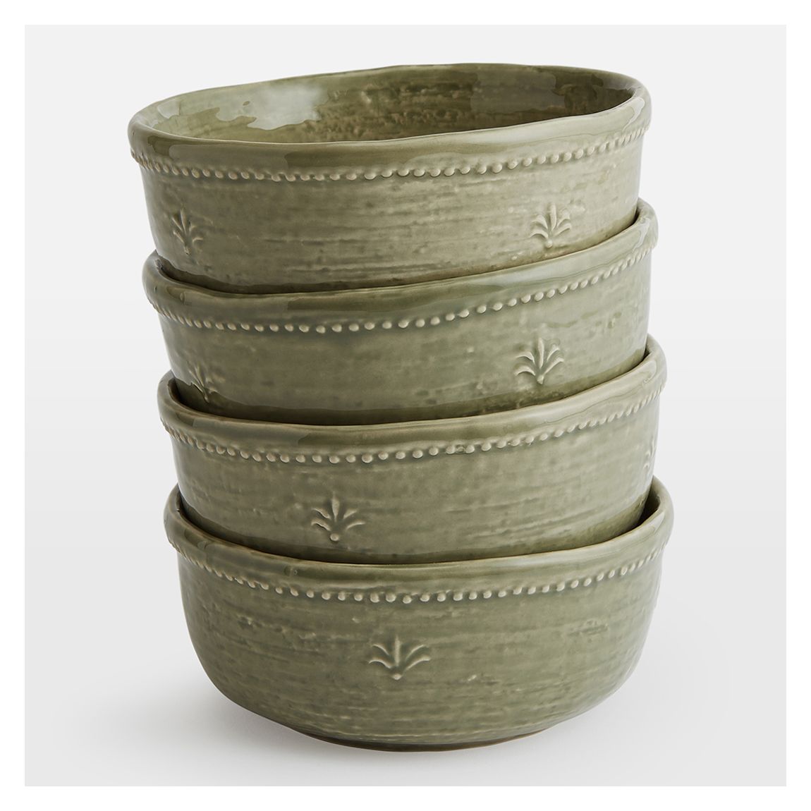 Set of 4 Green Hillcrest Cereal Bowls main product photo