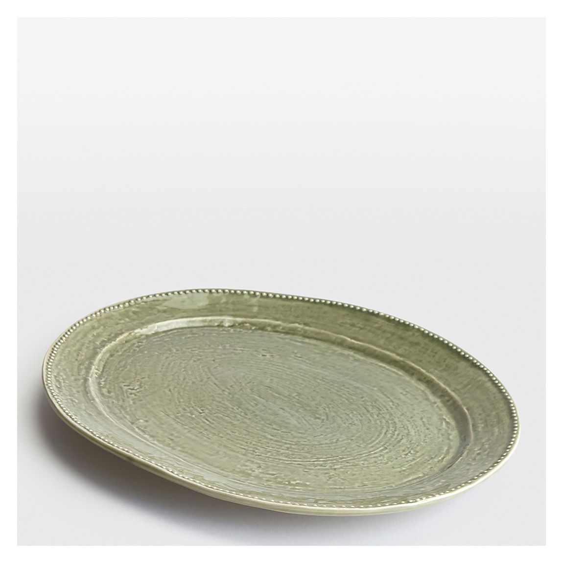 Green Hillcrest Oval Serving Platter main product photo