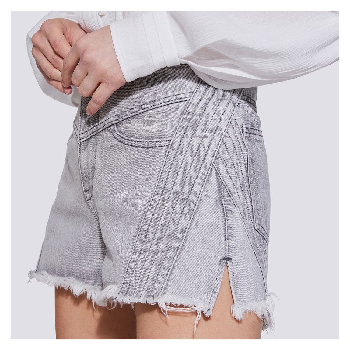 Grey Lorez Denim Shorts main product photo