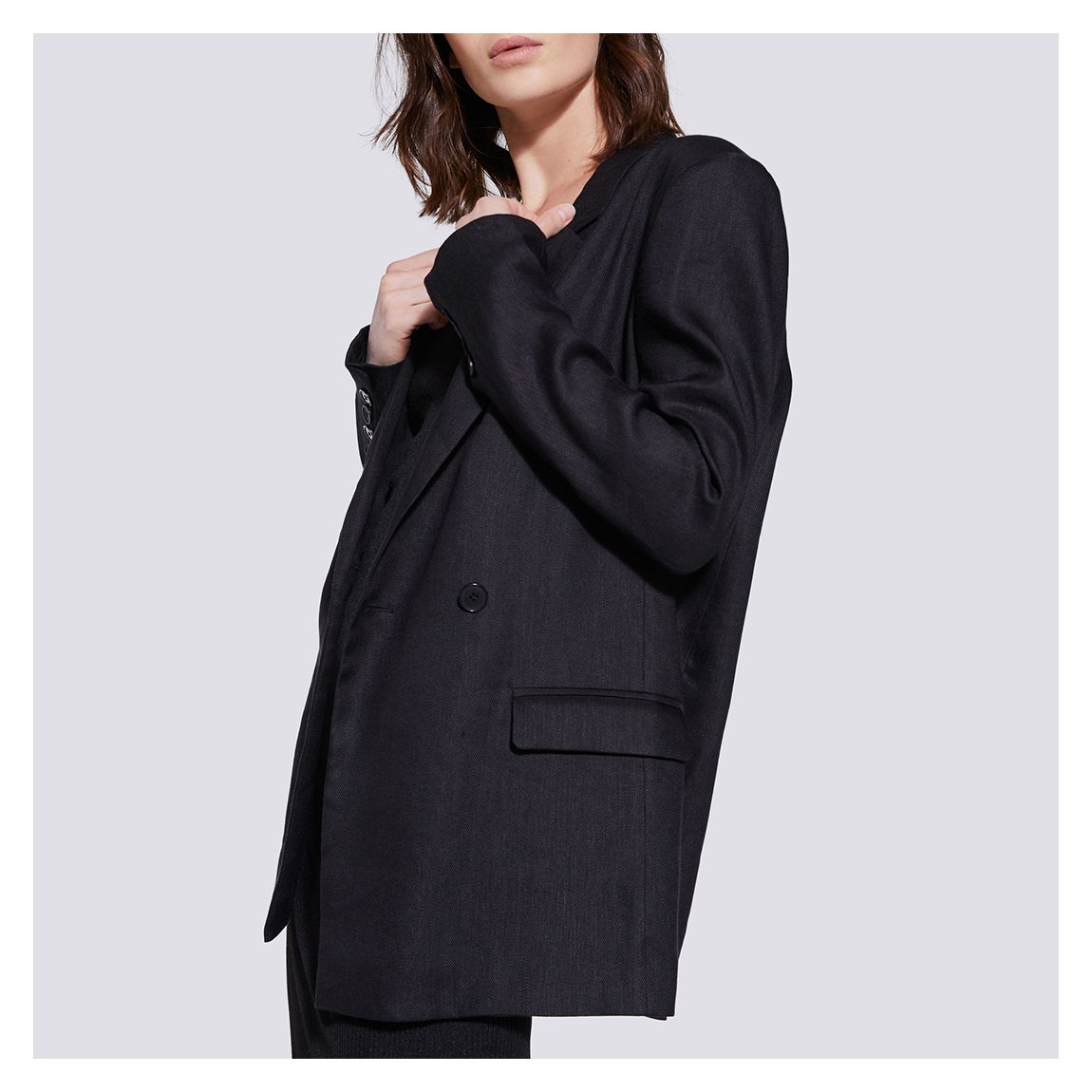 Black Cassius Relaxed Blazer main product photo