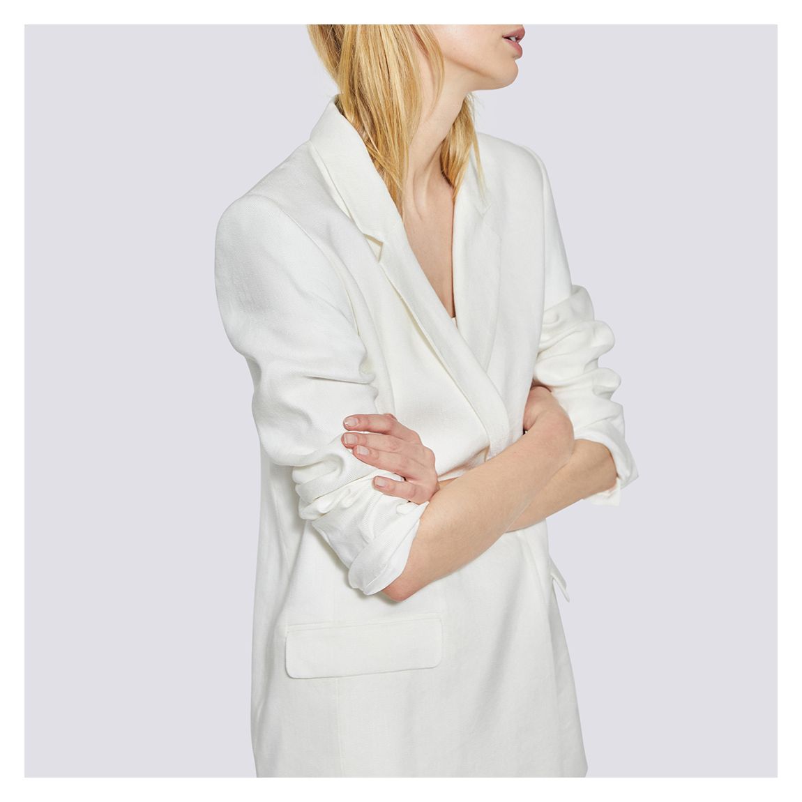 White Cassius Relaxed Blazer main product photo