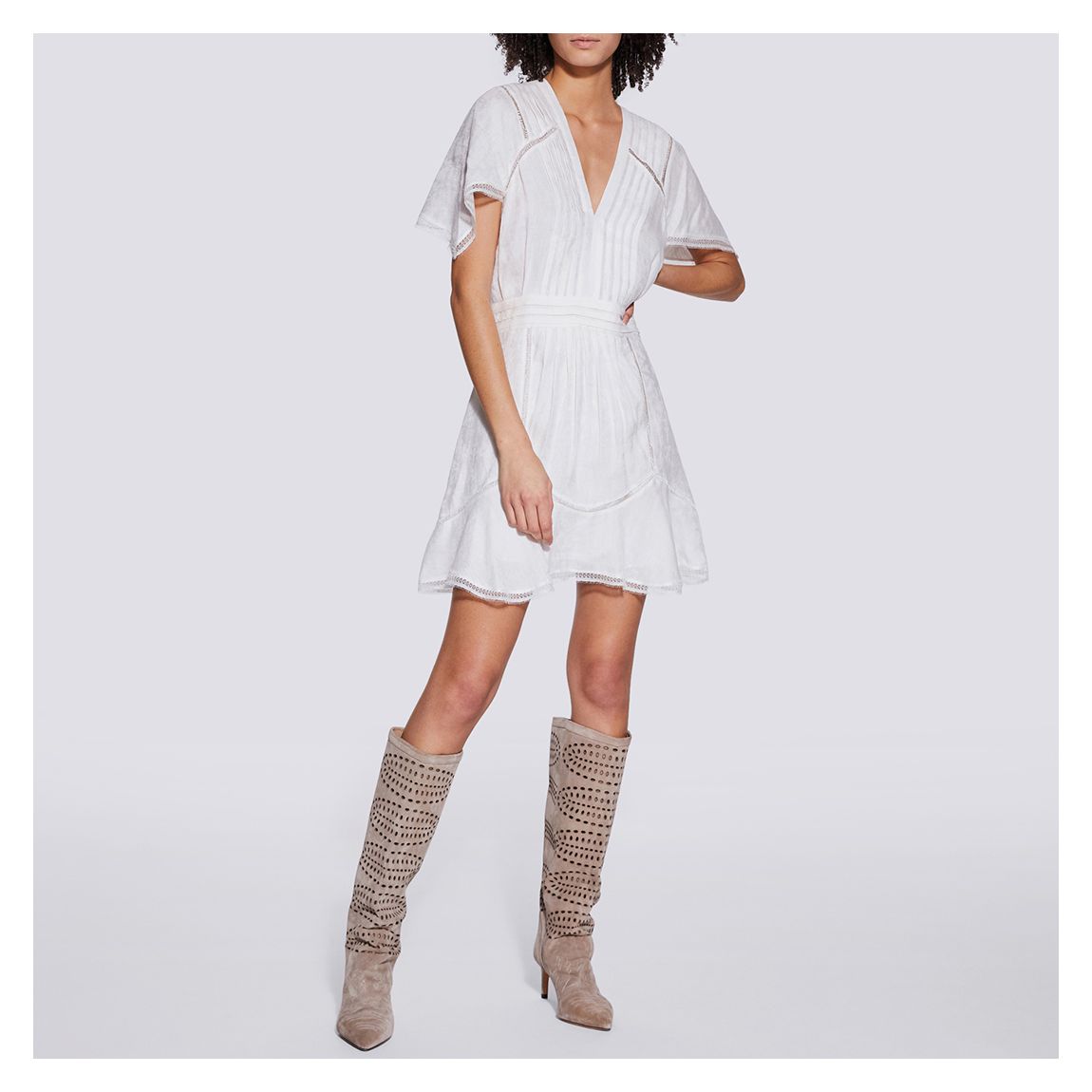 Off White Balco Linen Blend Mini Dress main product photo