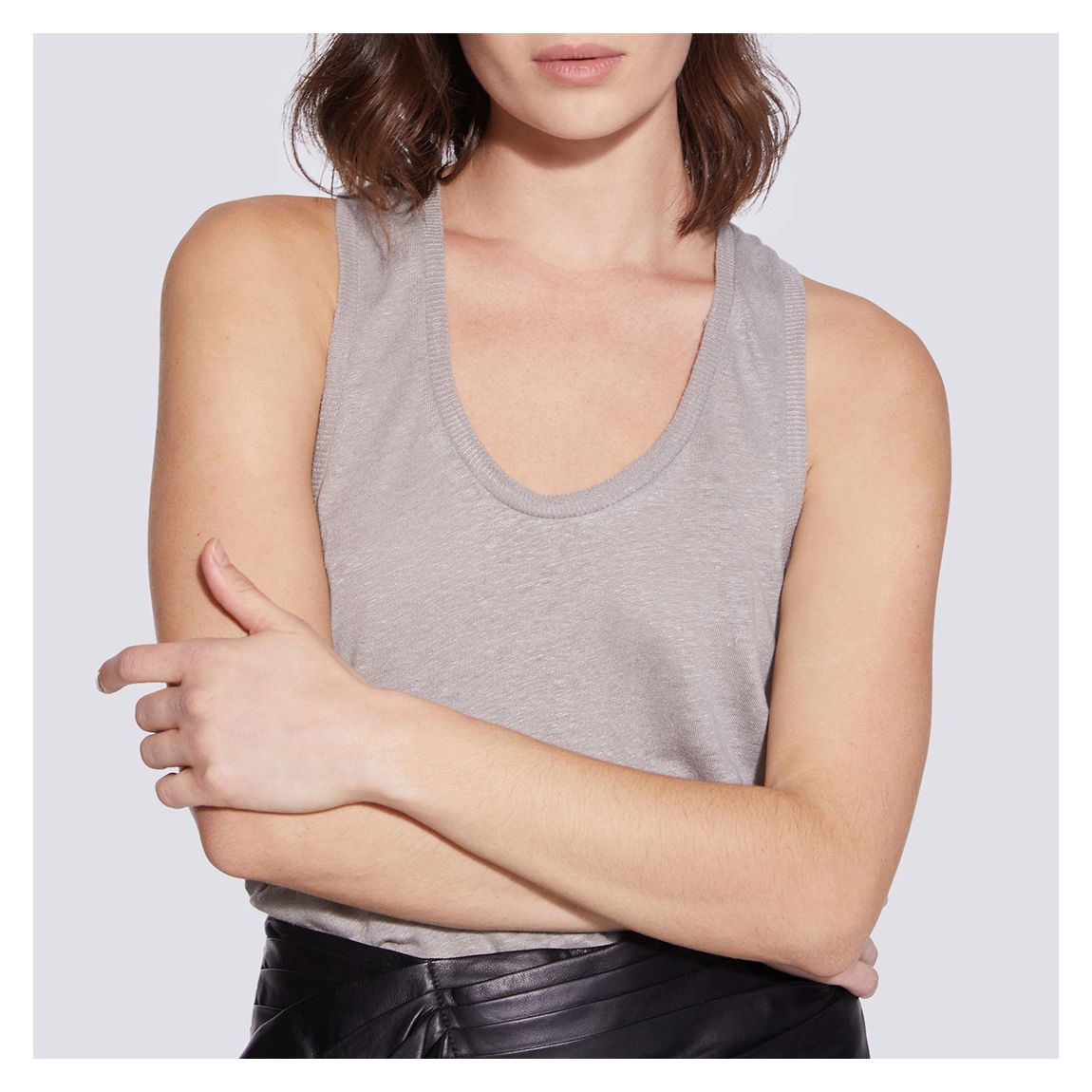 Grey Hangela Linen Vest Top main product photo