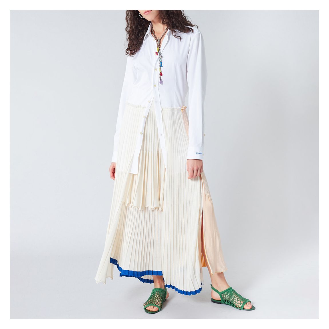 White Cotton Shirt Maxi Dress main product photo