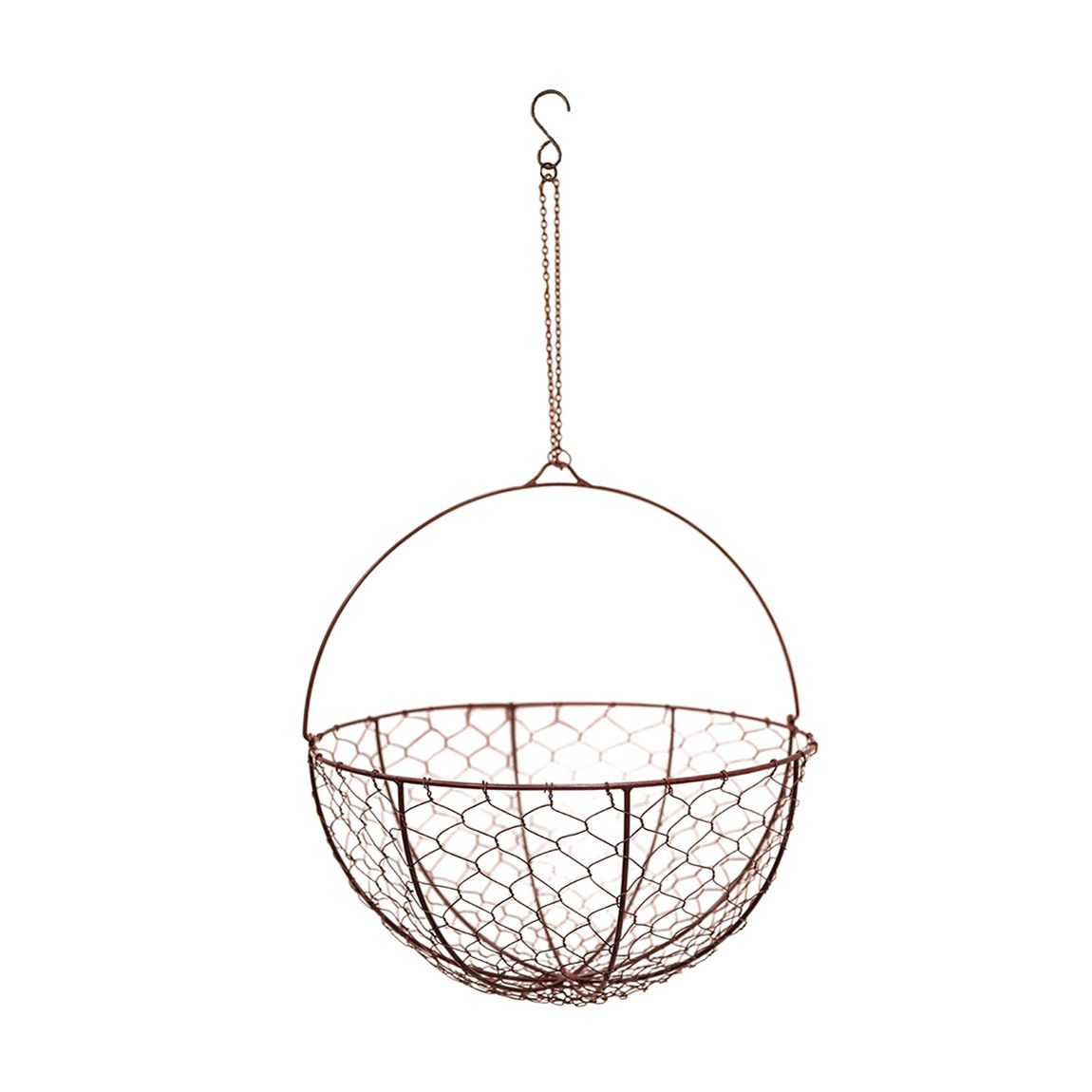 Outdoor Hanging Wired Netted Basket Bronze H40cm D40cm main product photo