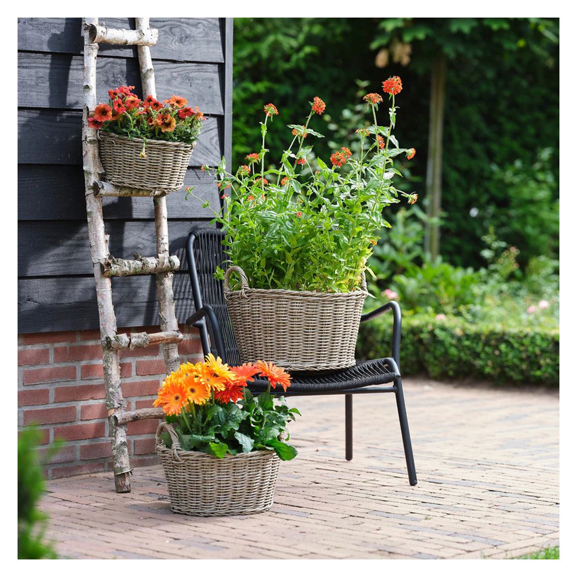Polyrattan Lined Basket Natural, 24 x 33 main product photo