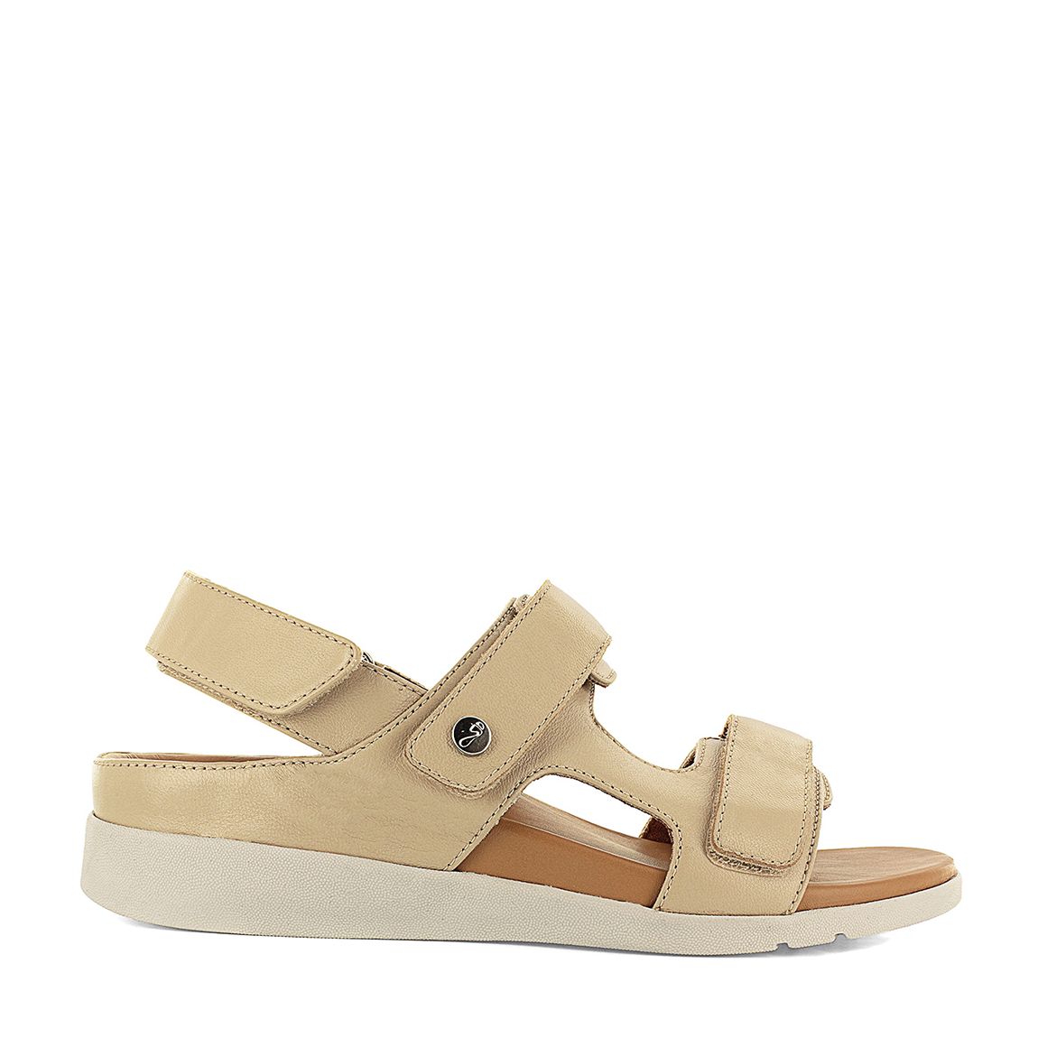 Beige Aruba Velcro Straps Sandals main product photo
