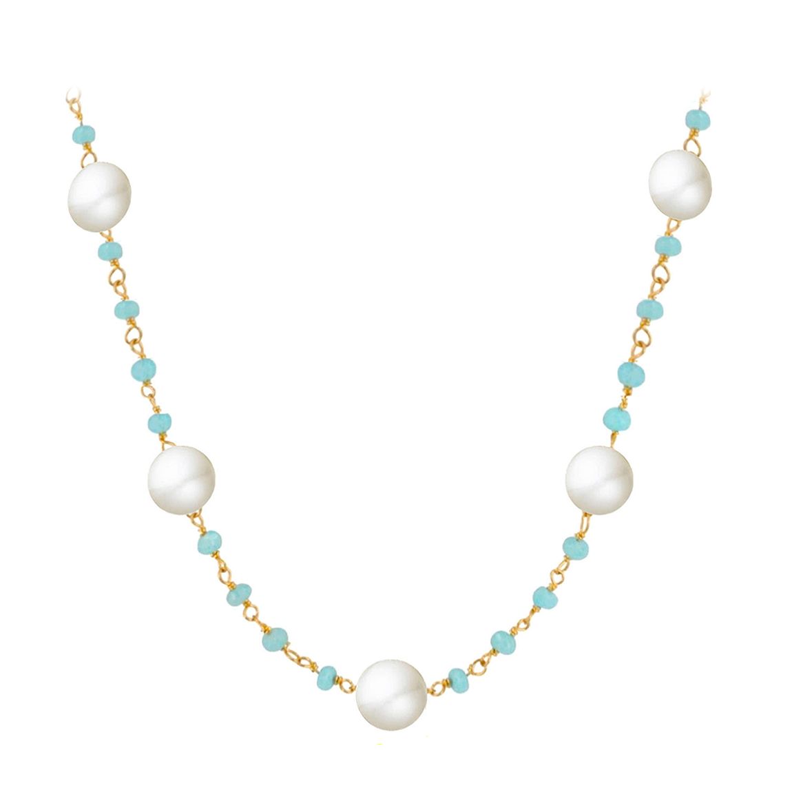 18K Gold Chalcedony & Pearl Necklace main product photo