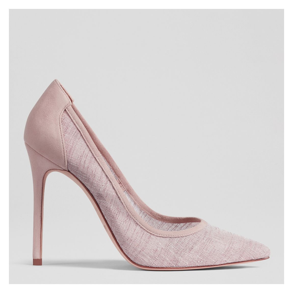 Pink Madelyn Sheertextured Leather Heeled Courts main product photo