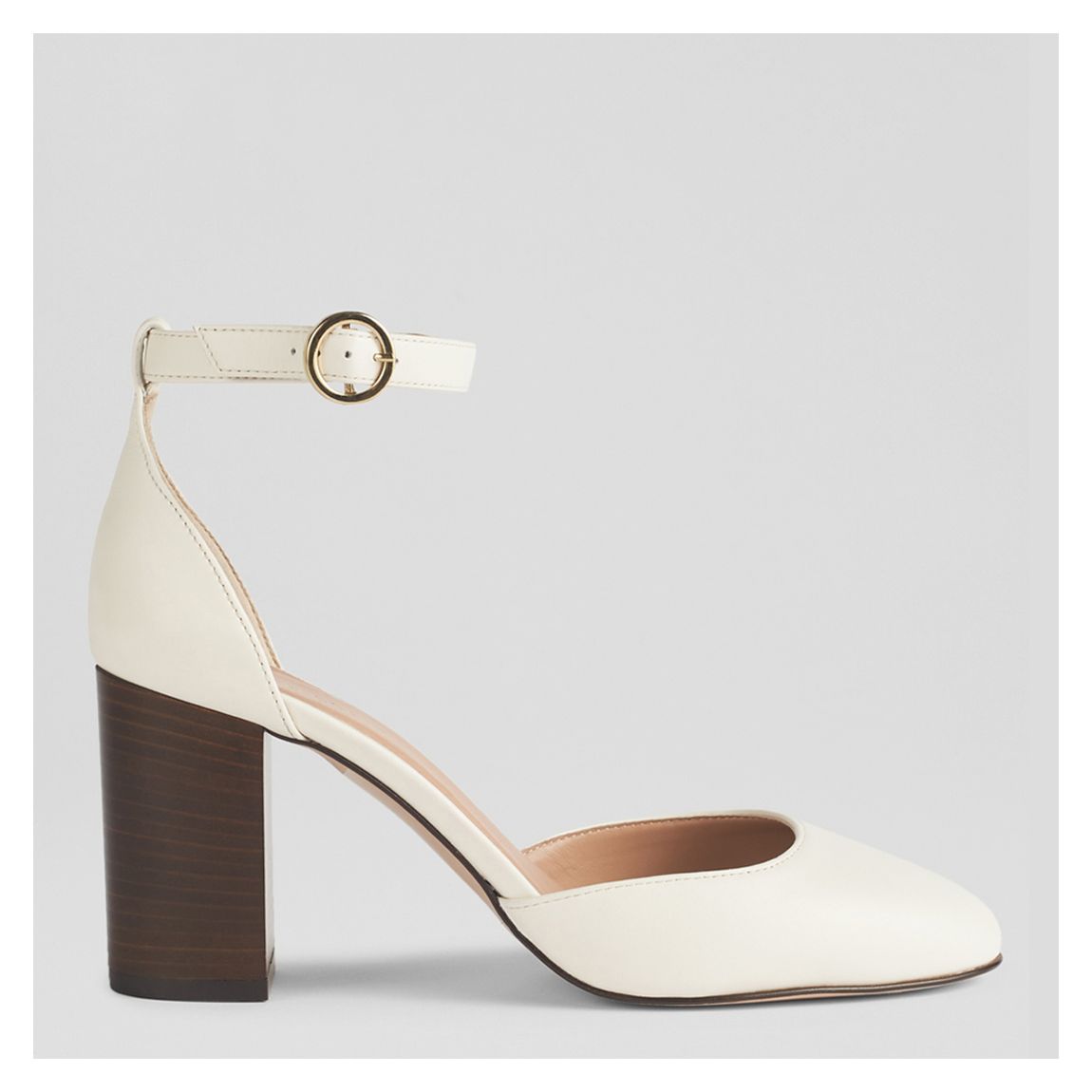 White Simmi Two Part High Heel Leather Court Shoes main product photo