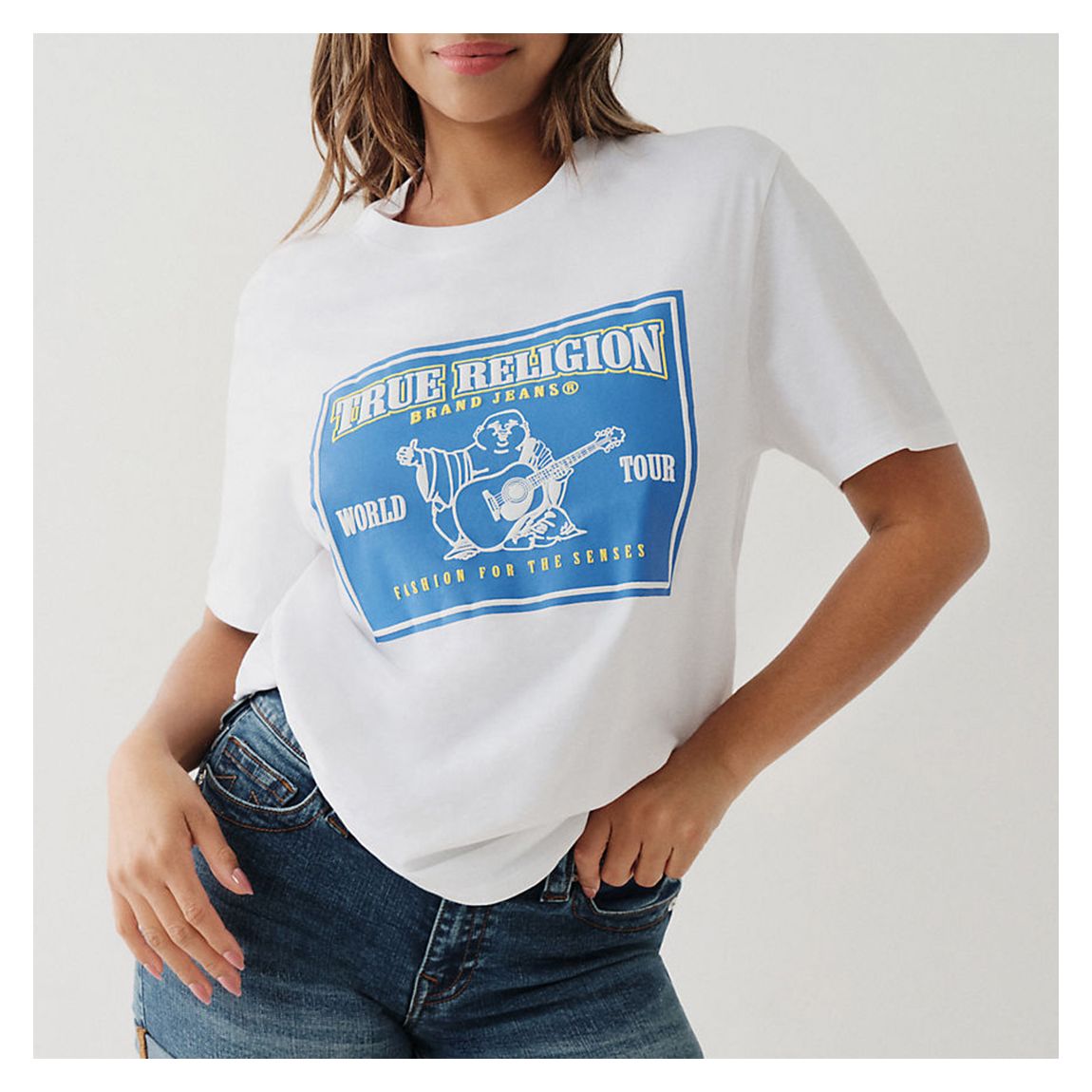 White Graphic Boyfriend Cotton T-Shirt main product photo