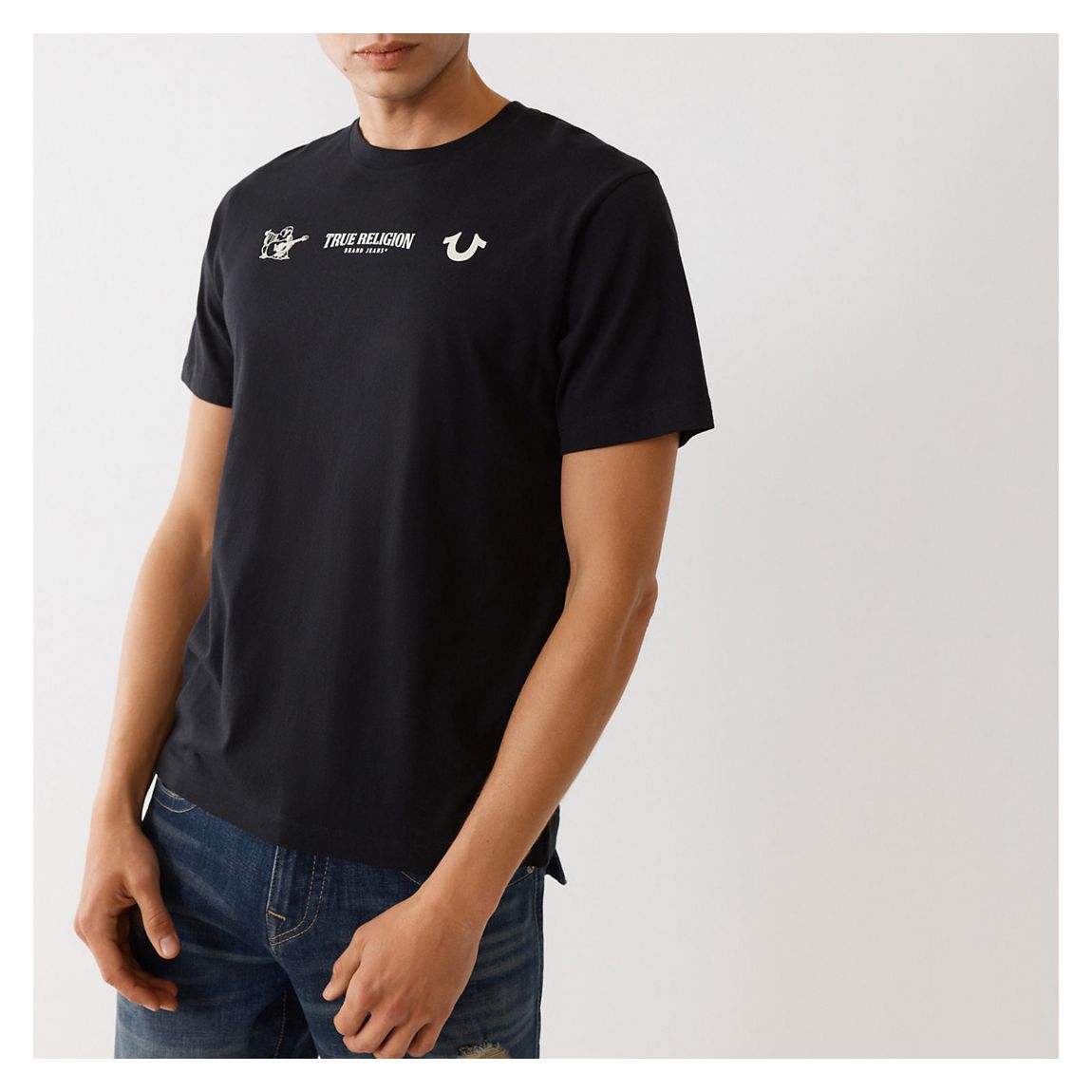 Black Minimal Logo Lineup T-Shirt main product photo