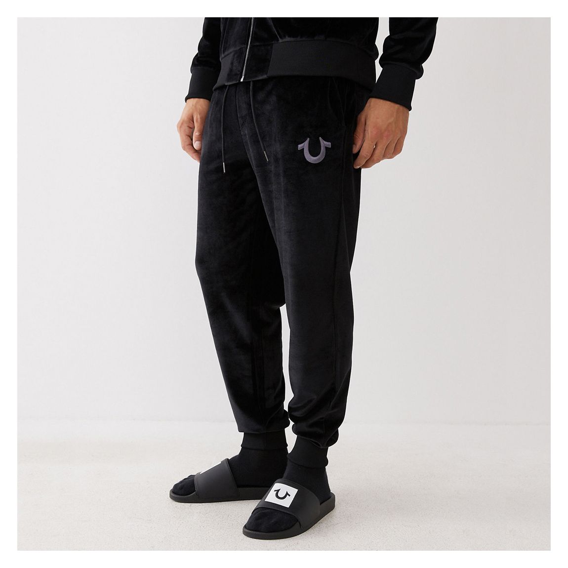 Black Velour Joggers main product photo