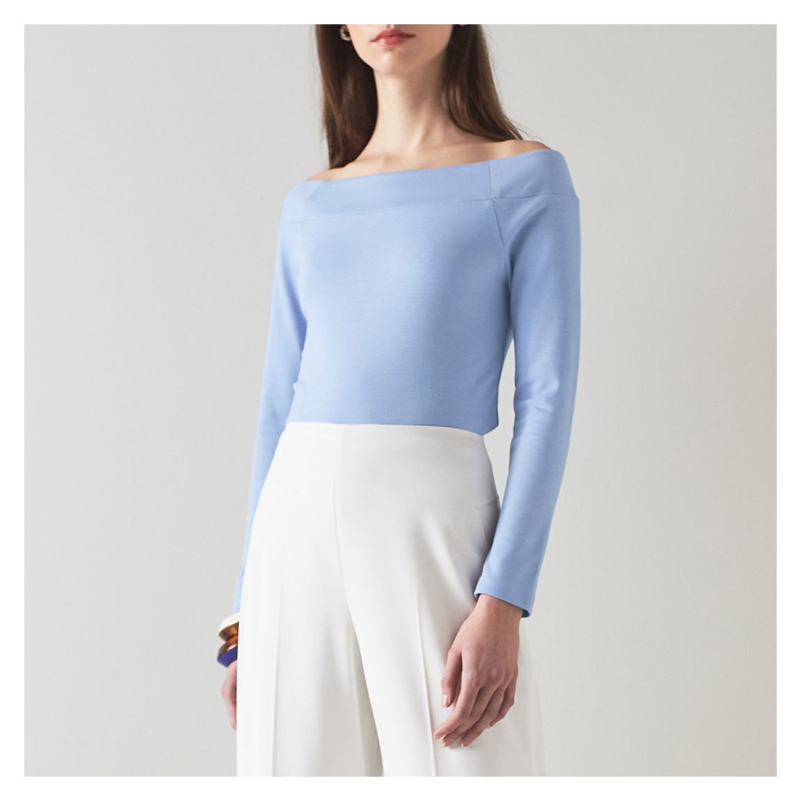 Light Blue Eden Off-Shoulder Top main product photo