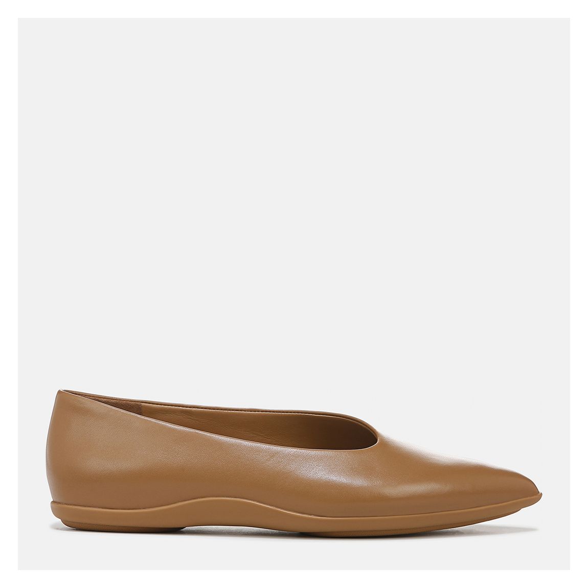 Women's Tan Lex Leather Asymmetrical Flat main product photo