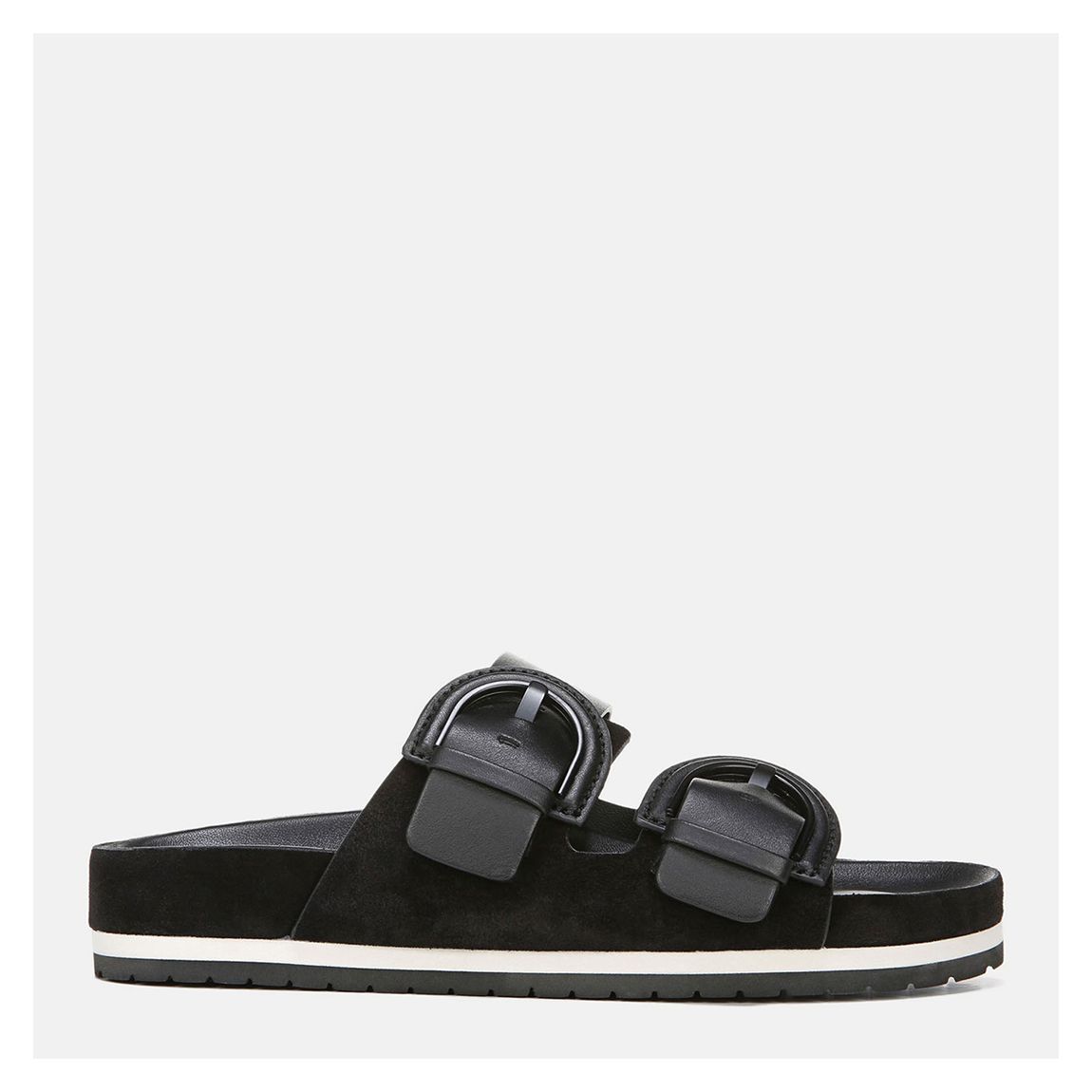Women's Black Glyn Dual Buckle Slide Sandals main product photo