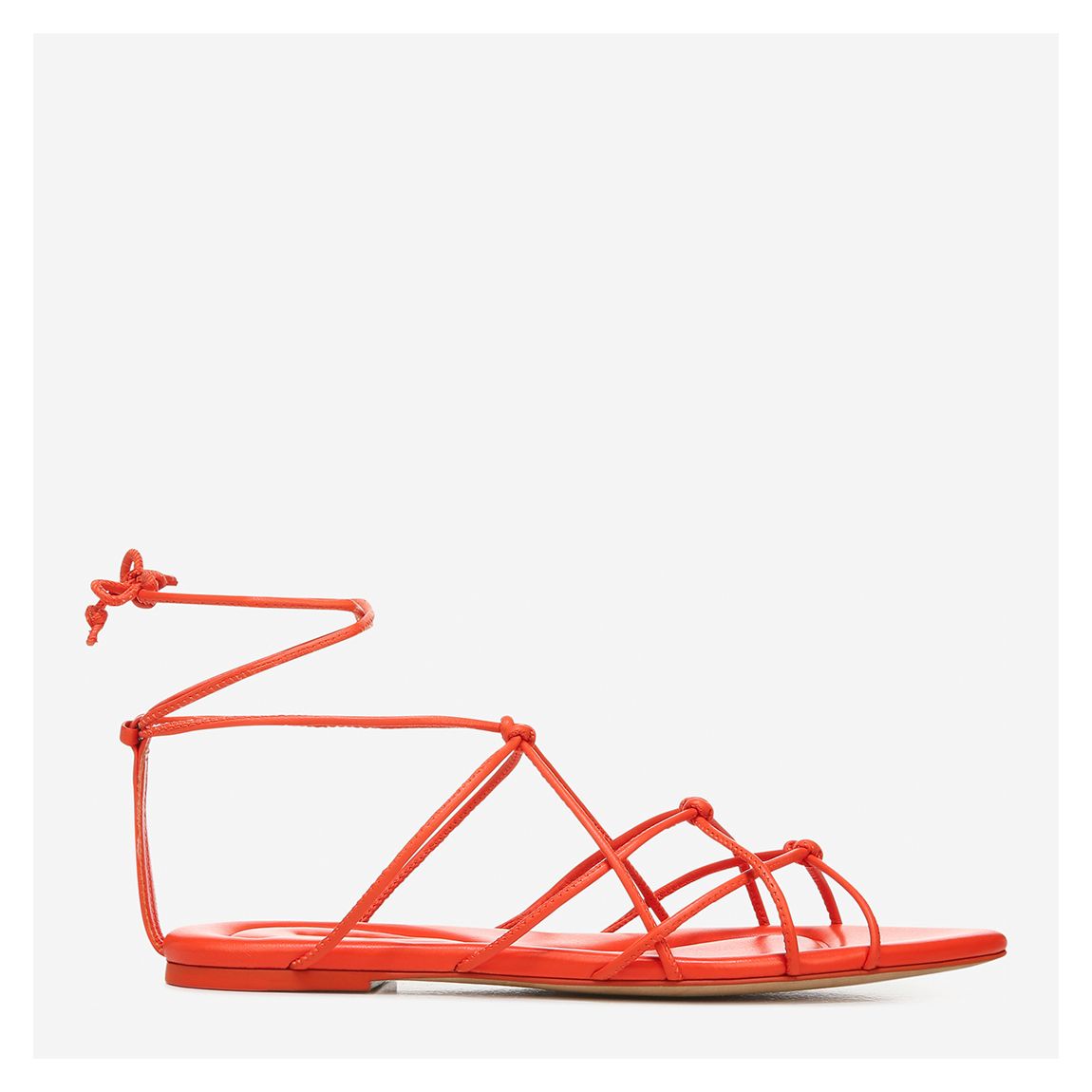 Women's Red Kenna Knotted Leather Gladiator Sandals main product photo