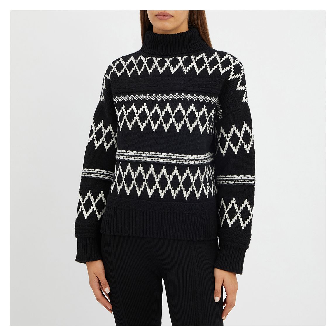 Black / Cream Fair Isle Jumper main product photo