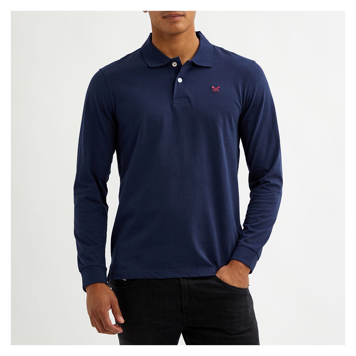 Navy Long Sleeved Polo main product photo