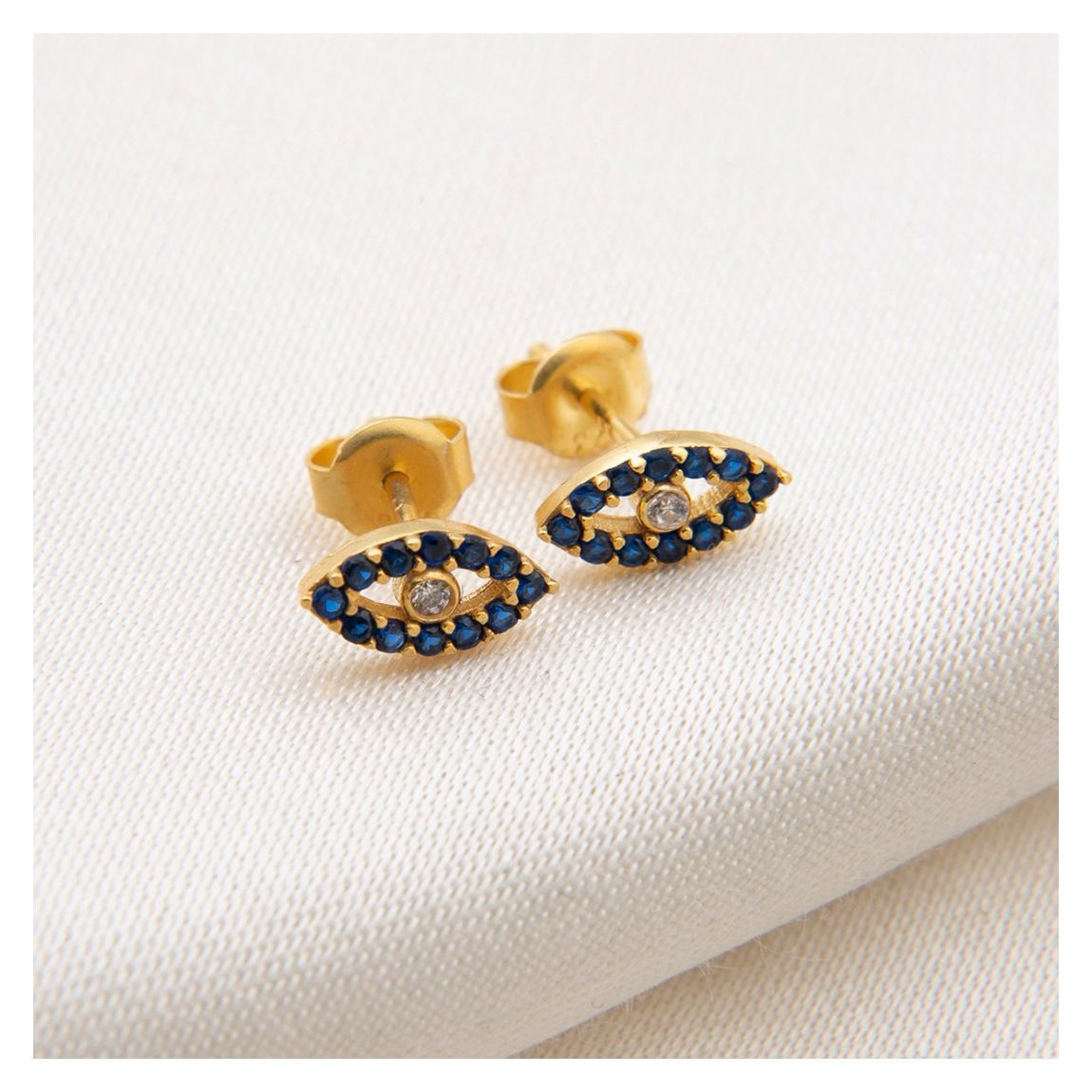 Gold & Black Eye Earrings main product photo
