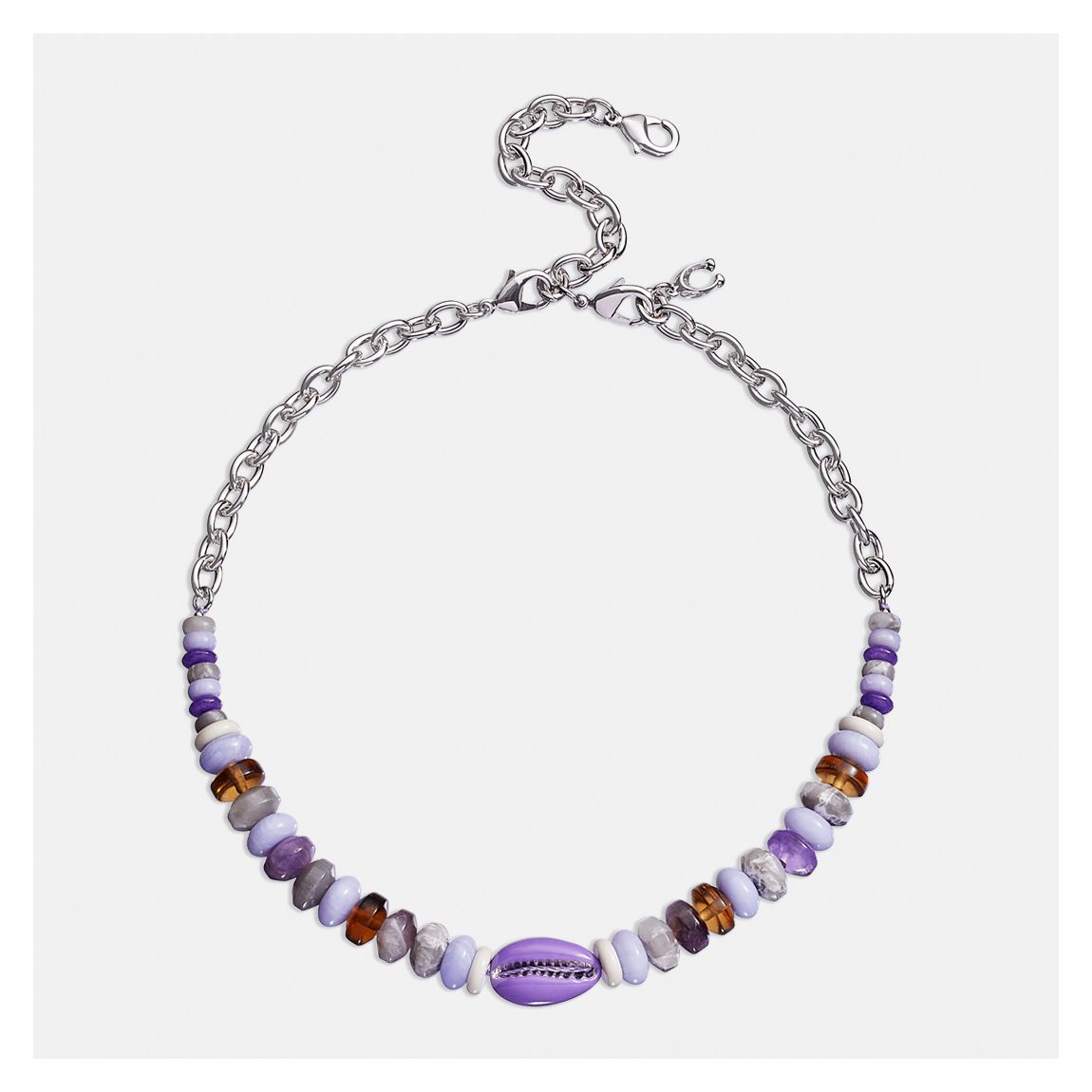 Purple Shell Beaded Choker Necklace main product photo