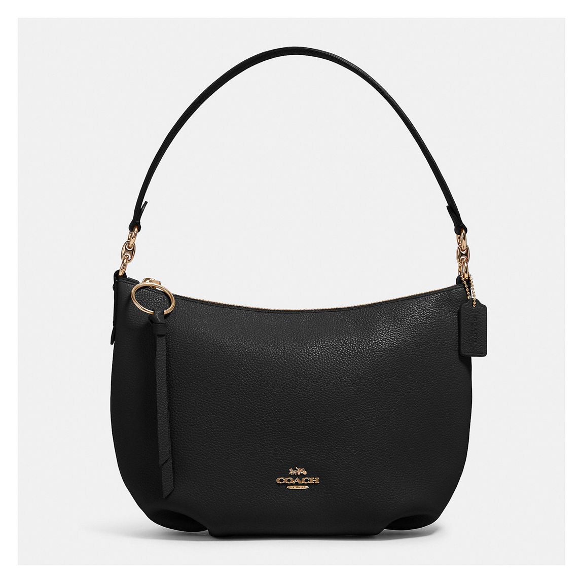 Black Pebbled Leather Small Skylar Hobo Bag main product photo