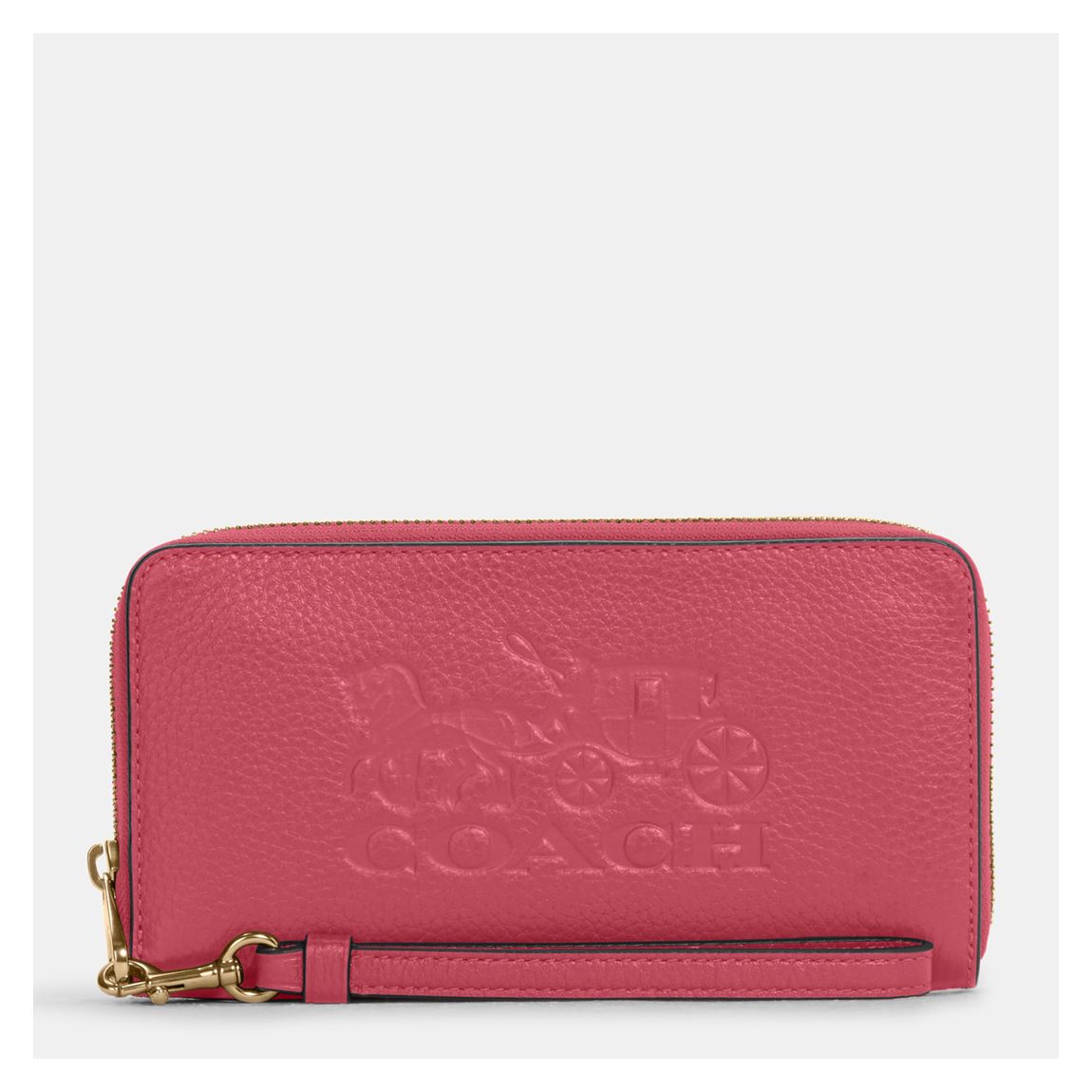 Embossed Horse and Carriage Leather Long Zip Around Wallet main product photo