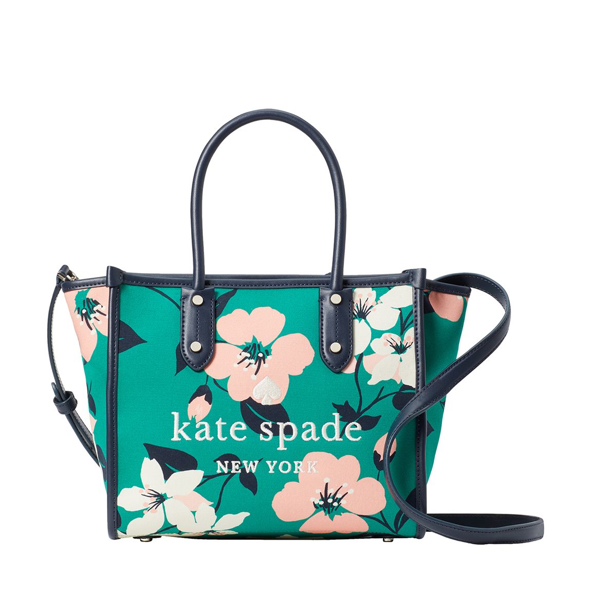 Green Multi Ella Lily Blooms Canvas Printed Small Tote main product photo