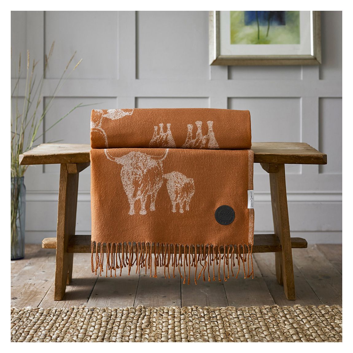 Cow & Calf Throw 140x185cm, Orange main product photo