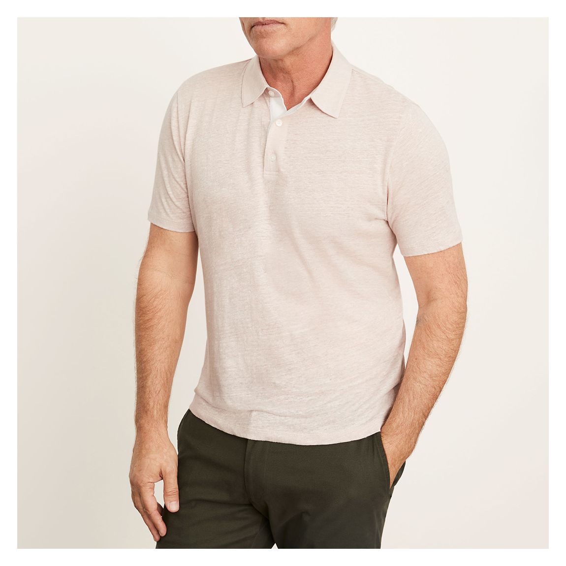 Sand Linen Polo Shirt main product photo