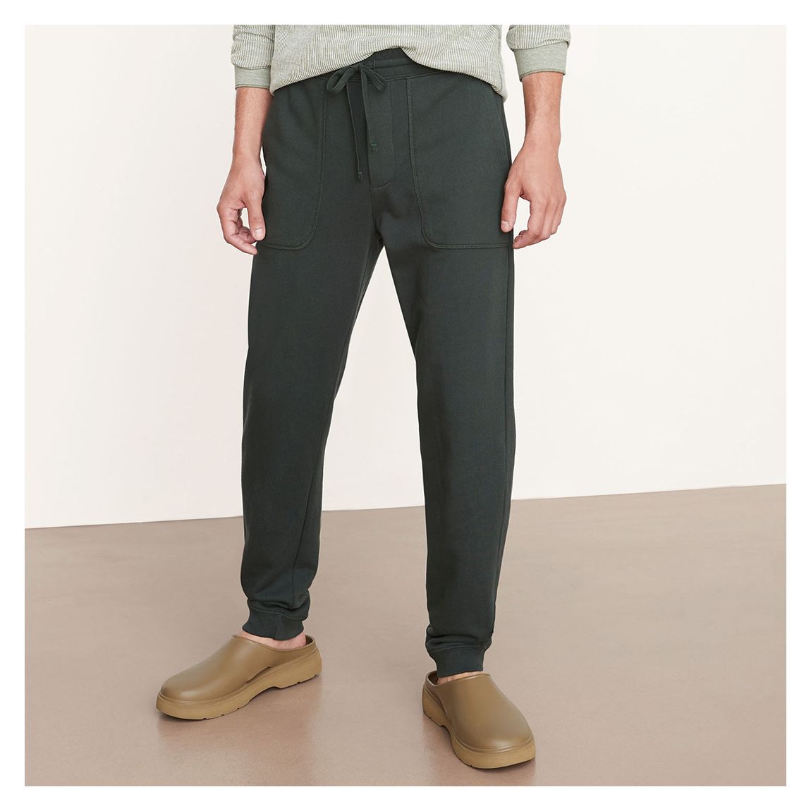 Charcoal Tapered Leg Cotton Joggers main product photo