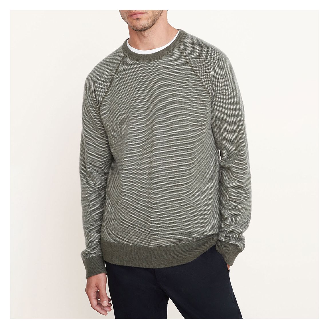 Grey Birdseye Crew Cashmere Blend Sweatshirt main product photo