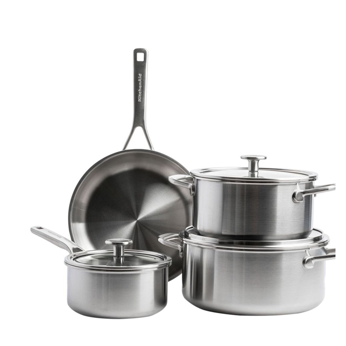 Set of 5 Stainless Steel Multi-Ply Cookware Set main product photo