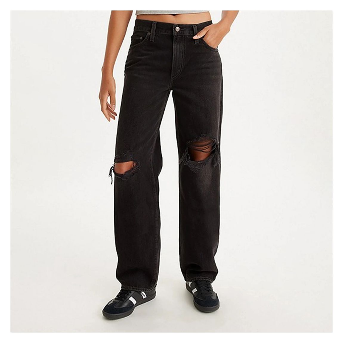 Black Baggy Dad Jeans main product photo