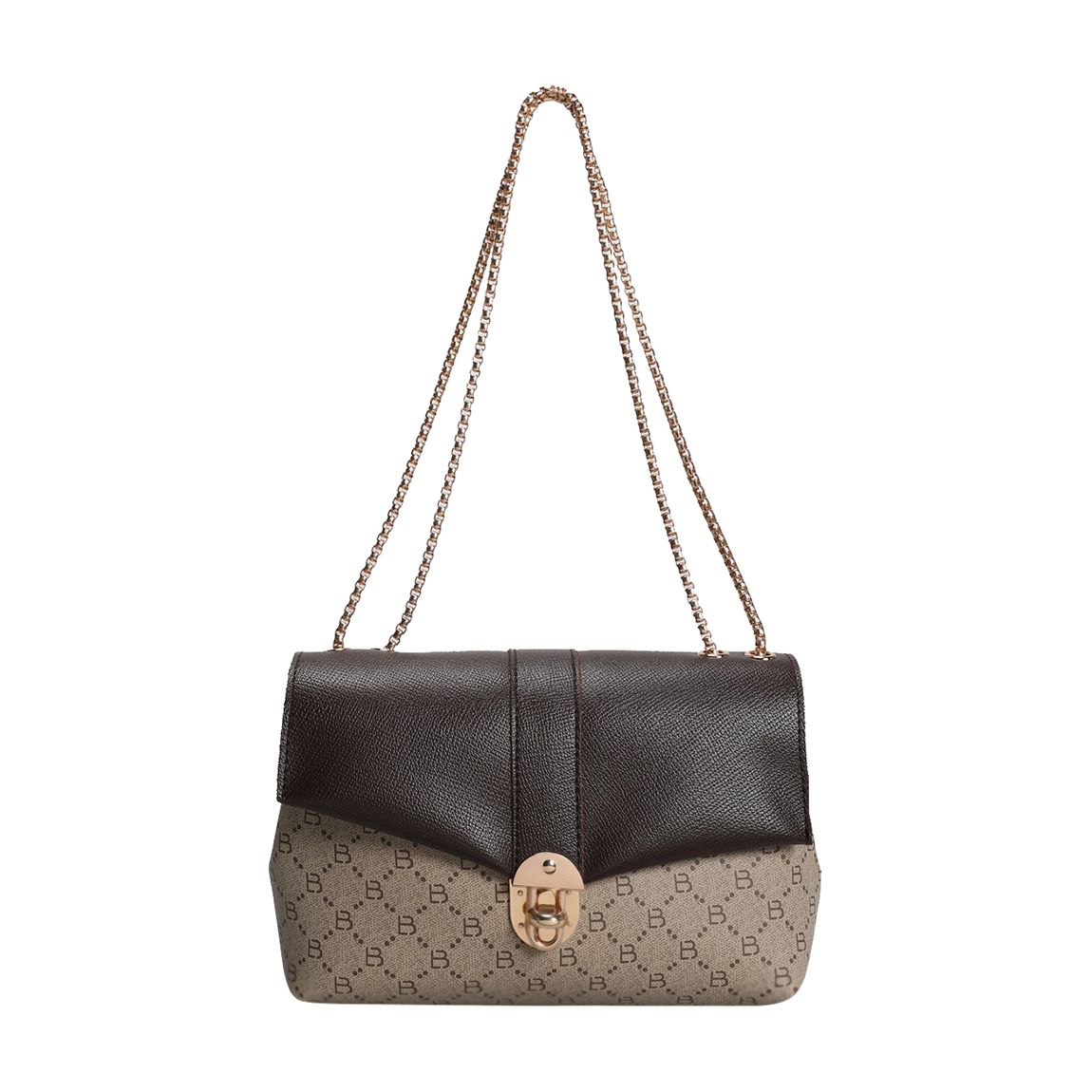 Cream & Brown Shoulder Bag main product photo