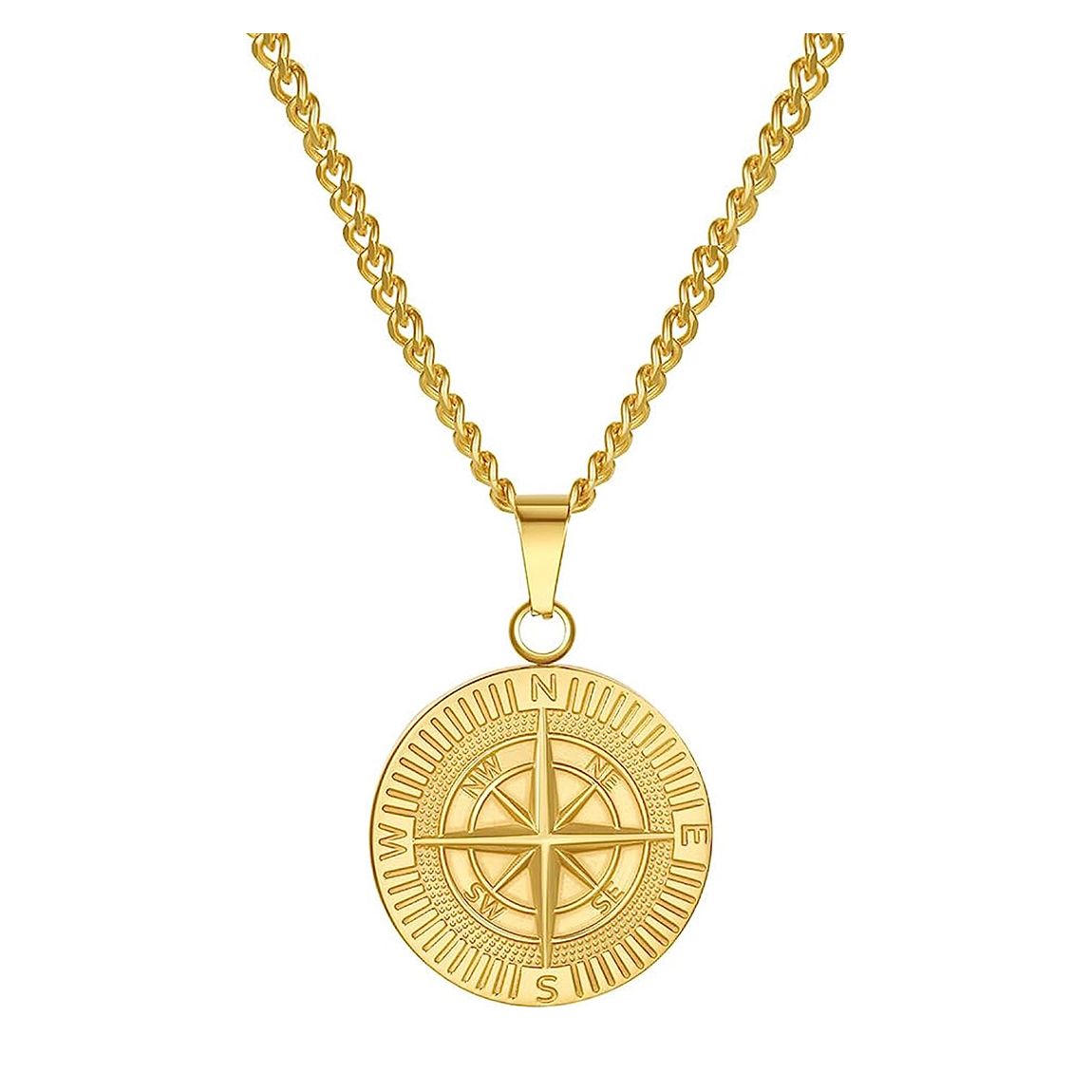 18K Gold Motif Disc Necklace main product photo