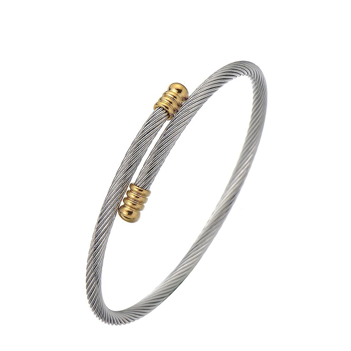 18K God Two Tone Cuff Bangle main product photo